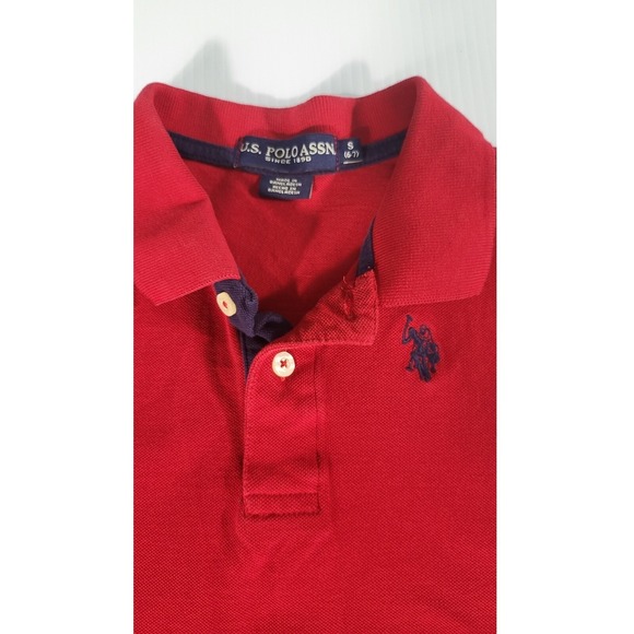 U.S. Polo Assn. Red Polo Shirt Short Sleeve Classic Logo Boys Size S 6-7 - Picture 5 of 8